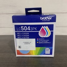 GENUINE BROTHER LC504 3 Pack 500 Page Yield Ink Cartridges EXP 12/2028 NEW