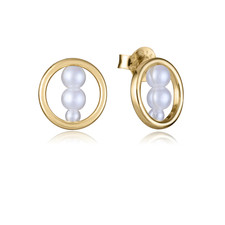 Pendientes Viceroy Plata Dorada Perlas Mujer Pequeños