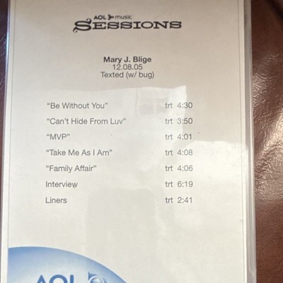 Mary J. Blige AOL Music Sessions 12.08.05 DVD 2005 Concert Interview