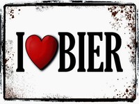 Holzschild 30X40 Cm Alkohol I Love Bier Deko Geschenk Holz Schild