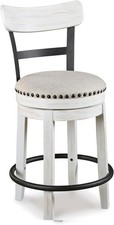 Valebeck Swivel Counter Height Bar Stool White