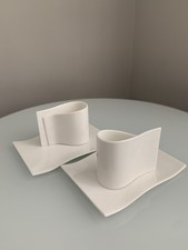 Pair Of Alessi E-Li-Li Espresso Cups & Saucers Fuksas Design