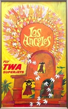 Los Angeles California Vintage TWA Travel Poster