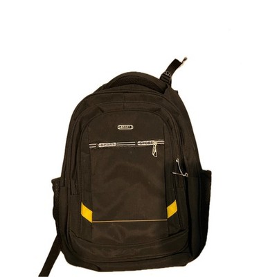 Sport Unisex Padded Three Section Backpack Black w Yellow