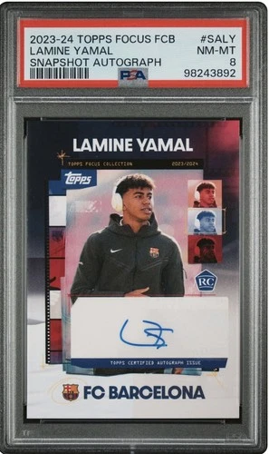2023-24 Focus Collection Lamine Yamal Snapshot Rookie Auto PSA DNA COA