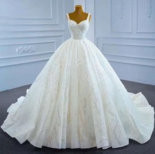 Strapless Wedding Dress Lace Printed Bridal Gowns Floor-length A-Line Dresses