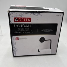 Delta Lyndall Towel Ring Wall Mount Square Open Bath Matte Black Hand LDL-46-MB