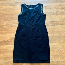 Talbots black sleeveless midi sheath dress size 12 b32