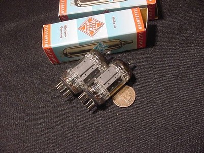 TELEFUNKEN 12AX7 ECC83 TUBE PAIR (circa 60s tested strong diamond bottom) ***