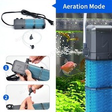 4 in 1 Internal Aquarium Fish Tank Filter Submersible Water Pump 800L/H Oxygen -