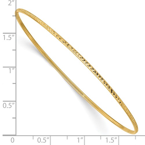 10k Yellow Gold 1.5mm Slip-on Bangle Bracelet Gift Gift for Mother - Picture 3 of 6