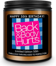 50th Birthday Lavender Scented Candle Gift for Her or Him