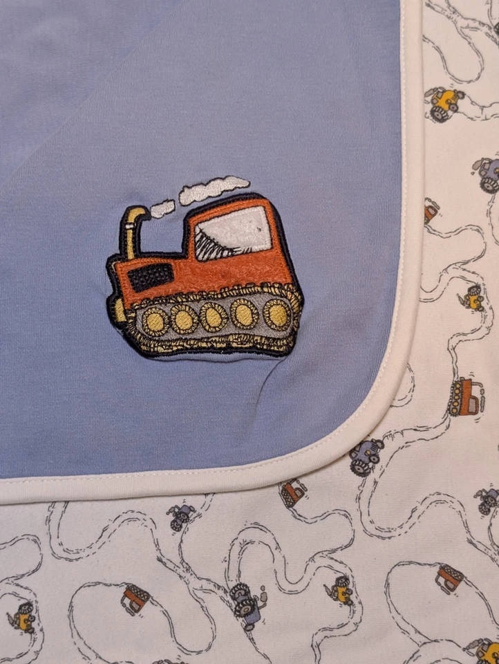 Gymboree Manta Bebé Talla Única Vintage Azul Construcción Camiones Bulldozer 2005 Foto 2 de 4