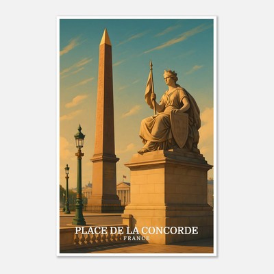 Place de la Concorde France - Quality Premium Poster, Travel print of Place De L