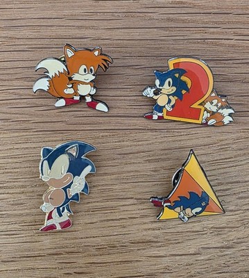 Pin Sammlung Sonic the Hedgehog 4 verschiedene Anstecker 90er Jahre