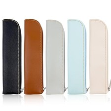 5 Pcs Leather Pencil Pouch Pen Pouch Slim Design Cute Stationery colorful
