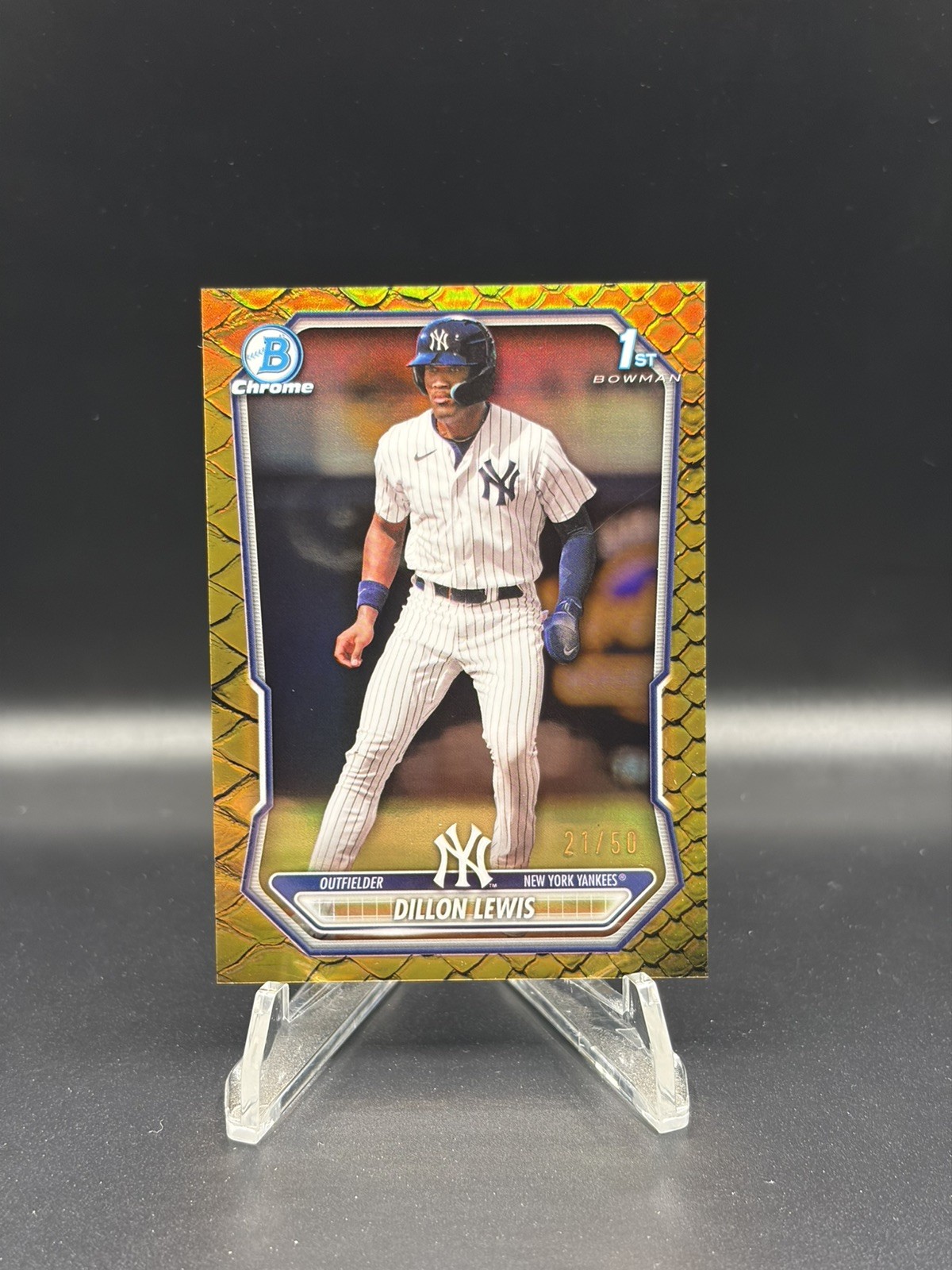 2026 Bowman Dillon Lewis Gold Reptilian 1st Chrome /50 Yankees Marlins