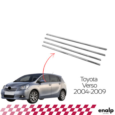 Chrome Windows Frame Trim 4 Pcs For Toyota Verso 2004-2009 Stainless Steel