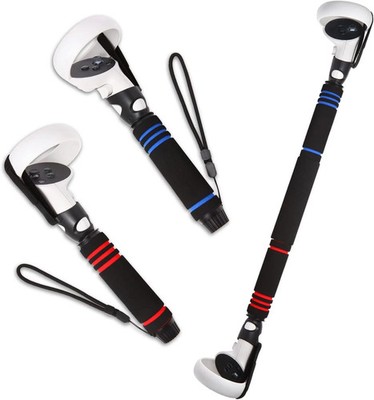 VR Game Handle Attachments for Oculus/Meta Quest 2 Beat Saber Handles,2 in 1 Upg