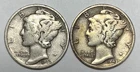 1942 and 1943-D 10C Mercury Dimes 90% Silver