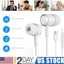 Type-C Digital In-Ear Earphones with DAC Chip Volume Control Mic For Phones US