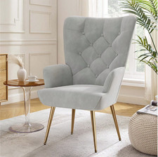 Velvet Armchair Tub Chair High Back Gold Legs Accent Chair Lounge Seat