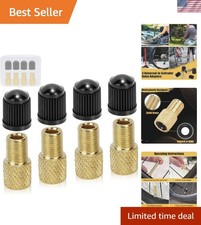 4 PCs Brass Presta Valve Adapter - Convert Presta to Schrader for Bike, e-Bik...