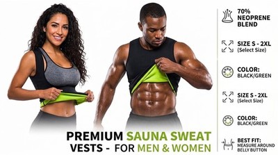 Sauna Vest Workout Tank Top Core Waist Shaper Sweat Shirt Gym Body Vest Neoprene