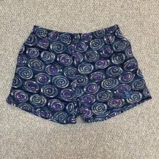 Vintage 90s Champion Men's Swim Trunks Medium Shorts Blue Swirl Design Liner 4"