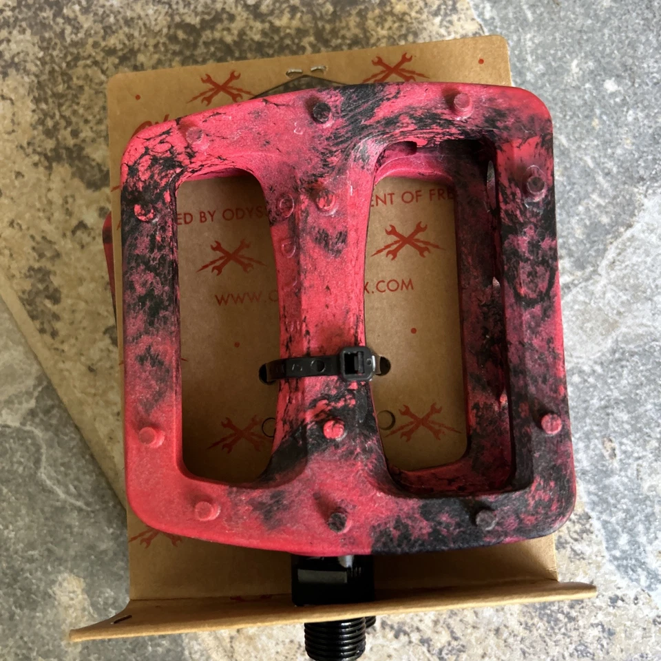 Odyssey Twisted Pro PC Negro Rojo Remolino Plataforma Pedales BMX MTB Bicicleta Auténtica Foto 3 de 4