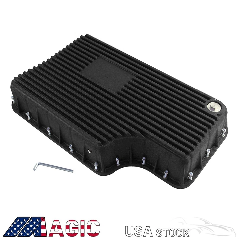 Pan profundo de transmisión 6R140 de alta resistencia para Ford F250/F350 11-19 6,7 L V8 negro Foto 2 de 4