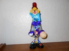 VTG Murano Multi-Color 11" Hand Blown Art Glass Clown w/Sticker Made in Italy