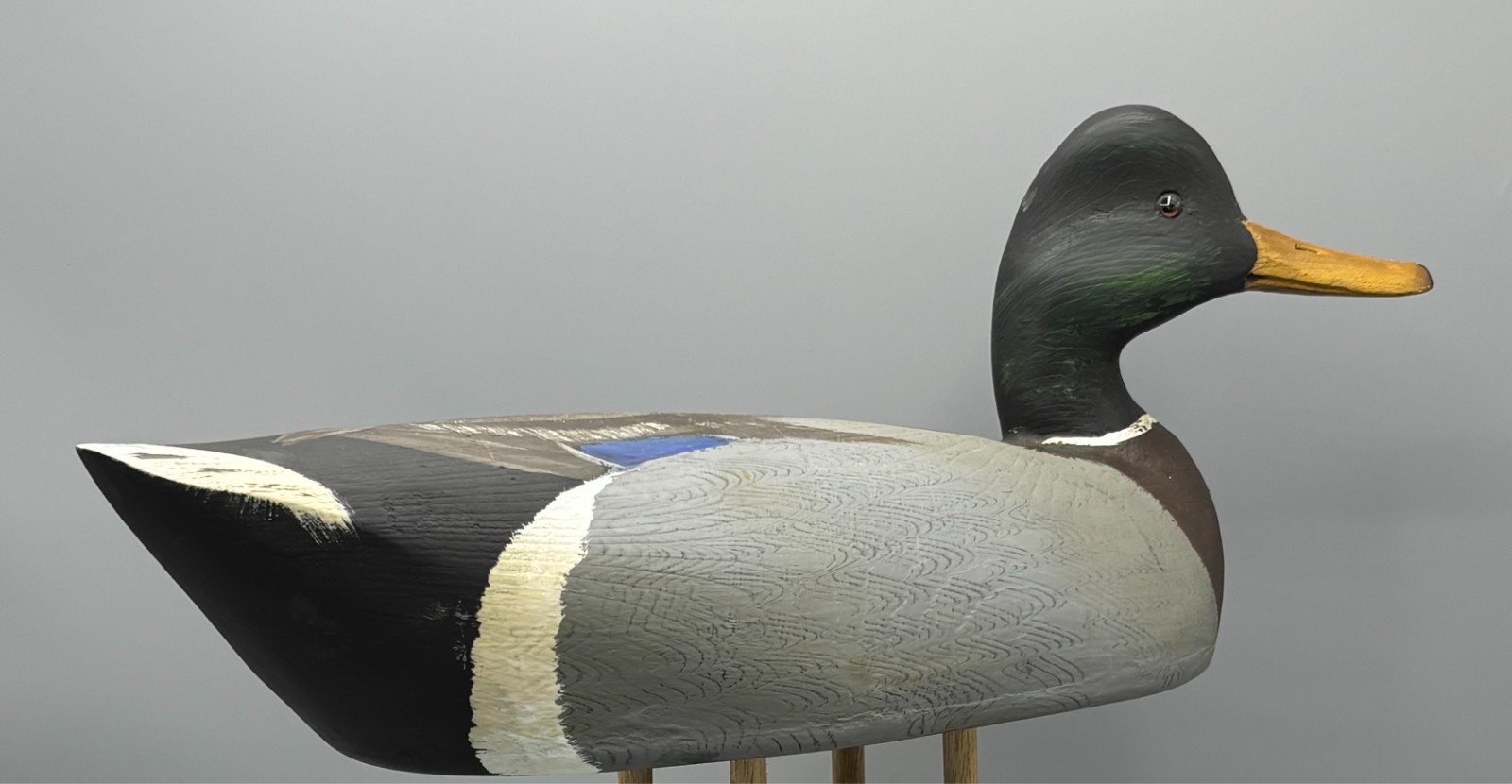 SIGNED TOM HUMBERSTONE (UPSTATE NY) TURNED HEAD MALLARD DRAKE - EXC COND