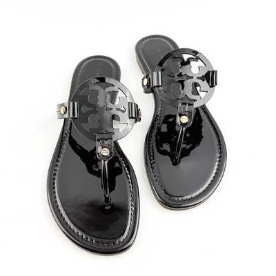 Tory Burch Miller Sandals Women's Coconut Patent Leather Flip Flop US 7-10 -NEW