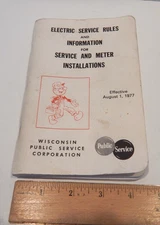 VTG 1977  WPS WI Public Service Rules and Info for Service Meter Installations