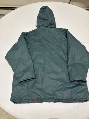 Sailmaker 2X Hooded Rain Jacket Forest Green PVC Slicker Plaid