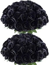 Lcuasc 50pcs Artificial Roses Flowers in Bulk,Realistic Silk Fake Rose with Long