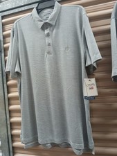 Chaps Golf Men's Large Polyester Blend Gray Short Sleeve Polo Shirt