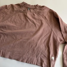Vuori Sunnyside Crew Sweatshirt Burnt Clay Sz XS 100%Organic Cotton Top Pullover