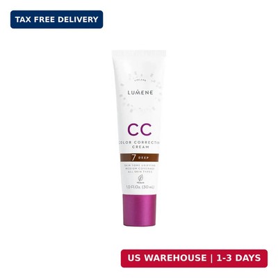 Lumene CC Color Correcting Cream Vegan Foundation 1 fl oz Shade 7 Deep