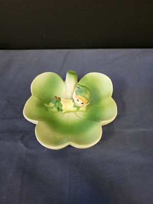 Vintage Pixie Elf Lounging In A Clover Pego