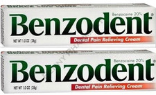Benzodent Dental Pain Cream 1oz  2 pack  FRESH PHARMACY SUPPLY  