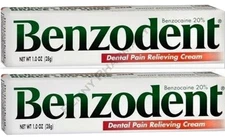 Benzodent Dental Pain Cream 1oz ( 2 pack ) FRESH PHARMACY SUPPLY! __