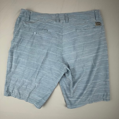 Volcom Shorts Men 38 Blue Striped Surf & Turf Hybrid Stretch Casual Summer - Picture 3 of 5