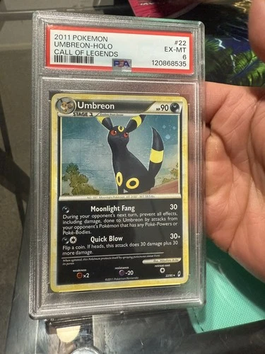 2011 POKEMON CALL OF LEGENDS #22 UMBREON-HOLO PSA 6