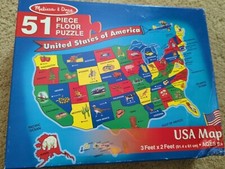 Melissa  Doug USA Map Floor Puzzle 51pcs
