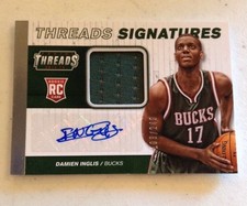 2014-15 (BUCKS) Panini Threads Rookie Threads Signatures #13 Damien Inglis Auto