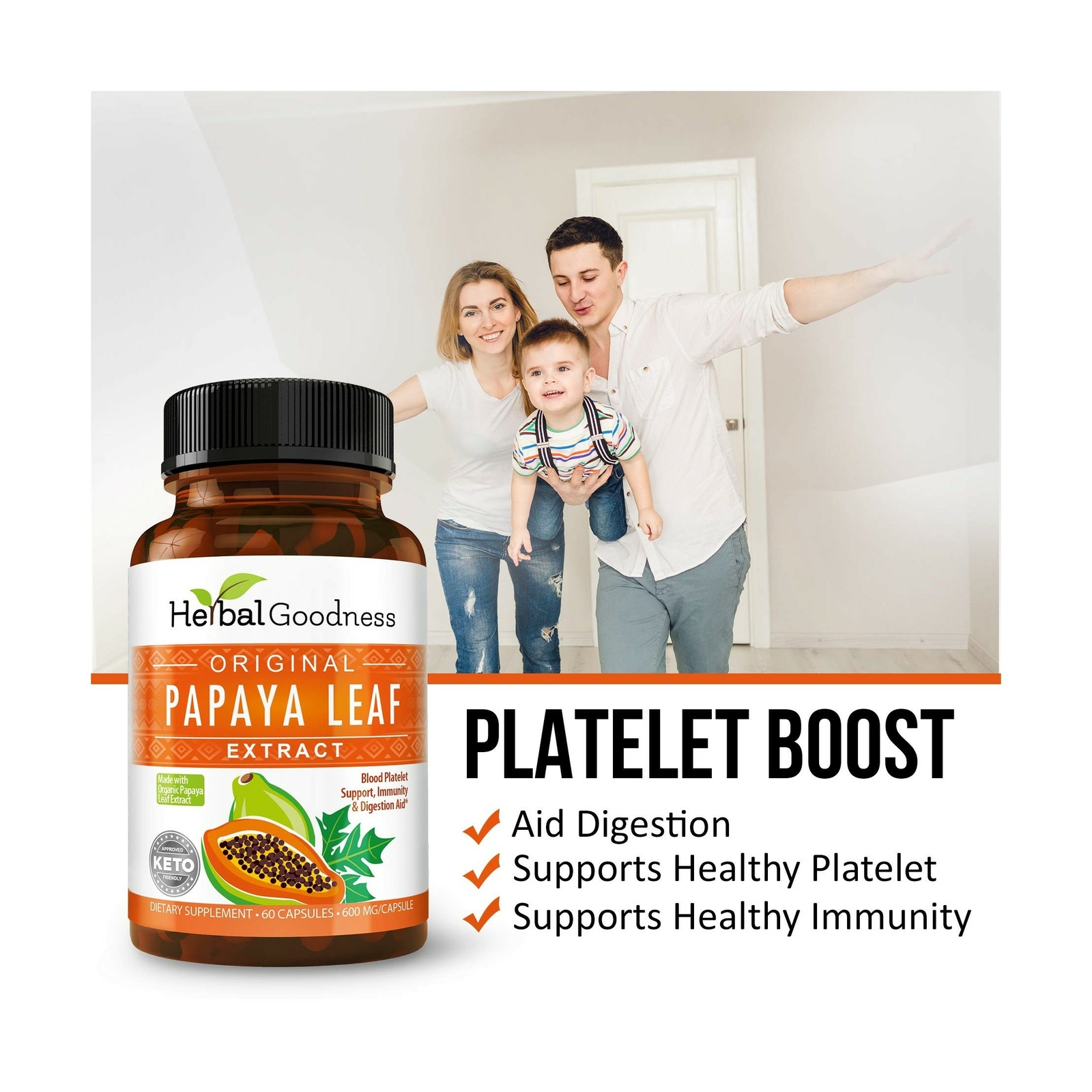 Papaya Leaf Extract SuperFruit Natural Blood Platelet Boost, Bone