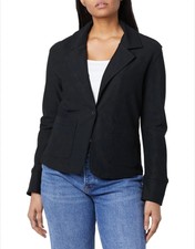 Lola Jeans Gia Ponte Knit Black Single Button Blazer Jacket Coat Sz 1x Nwt