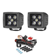 2x 3 120w Led Spot Motorcycle Auxiliary Headlight Driving Fog Lamps Wiring Kit